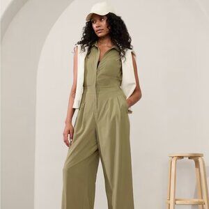 Athleta Brooklyn Heights Jumpsuit Size 6 Olive Green